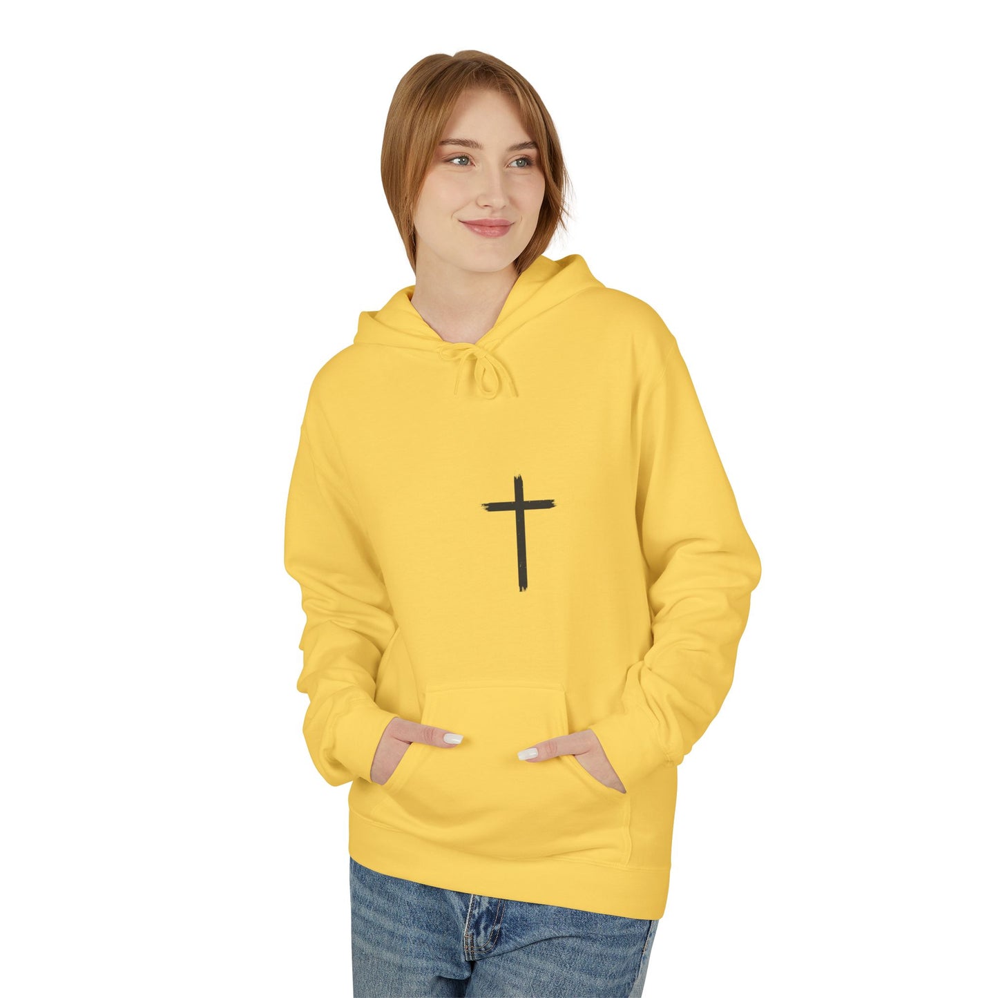 Walk by Faith Hoodie — Christian Cross Pullover with 'Walk by faith, not by sight' Back Design