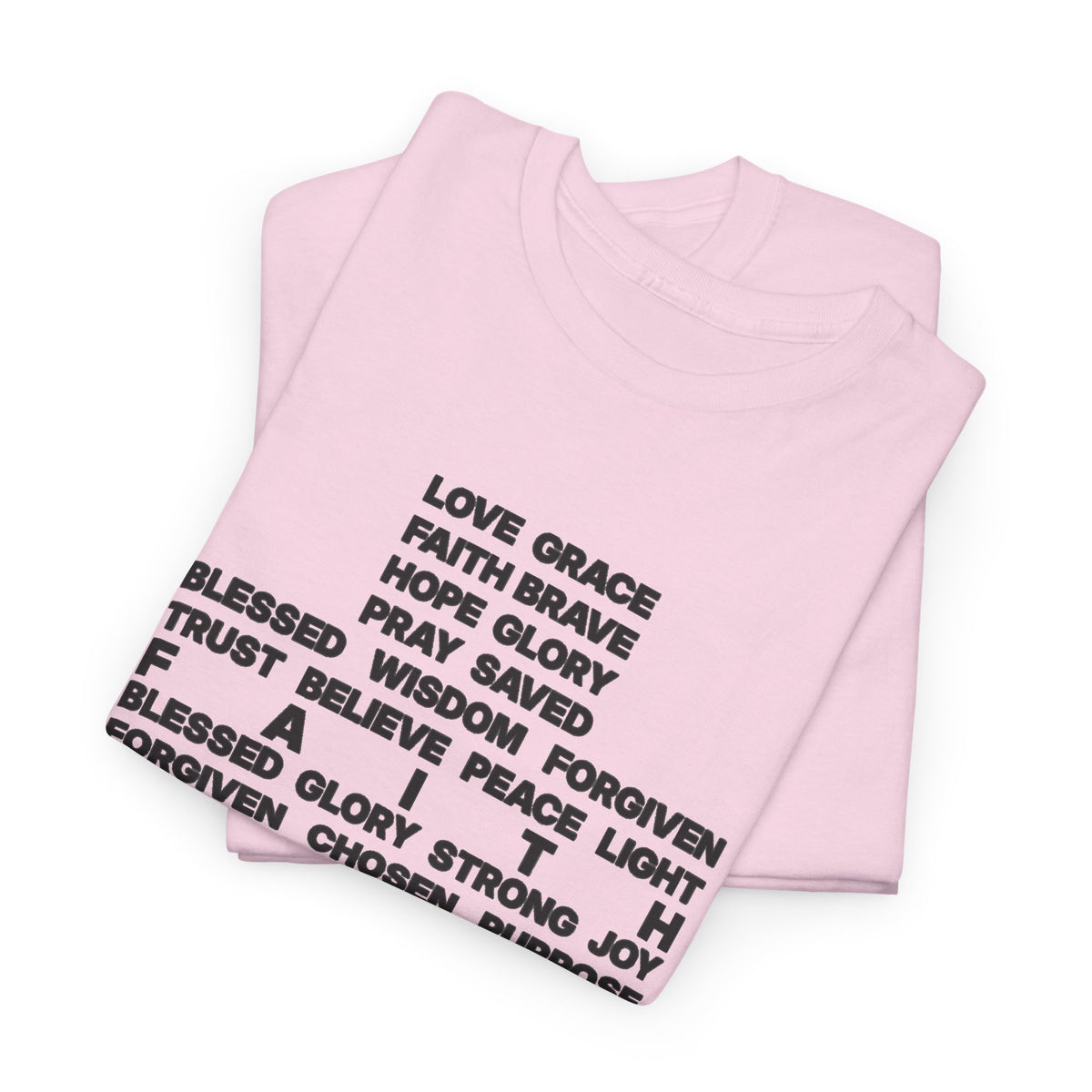 Faith & Hope Word Block T-Shirt — Minimal Christian Typography Tee