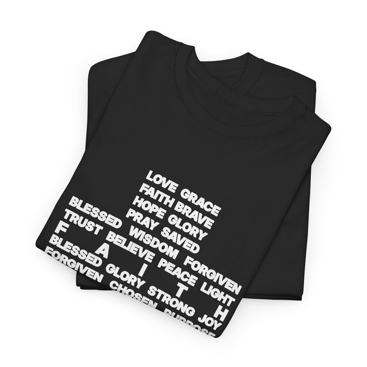 Faith & Hope Word Block T-Shirt — Minimal Christian Typography Tee