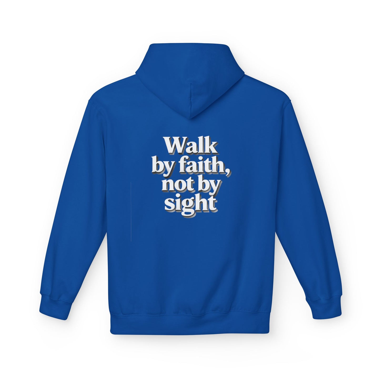 Walk by Faith Hoodie — Christian Cross Pullover with 'Walk by faith, not by sight' Back Design
