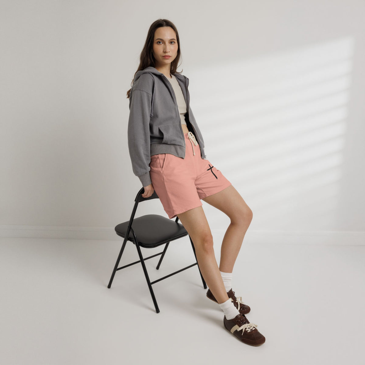 Cross Graphic Sweat Shorts — Lightweight Garment-Dyed Fleece