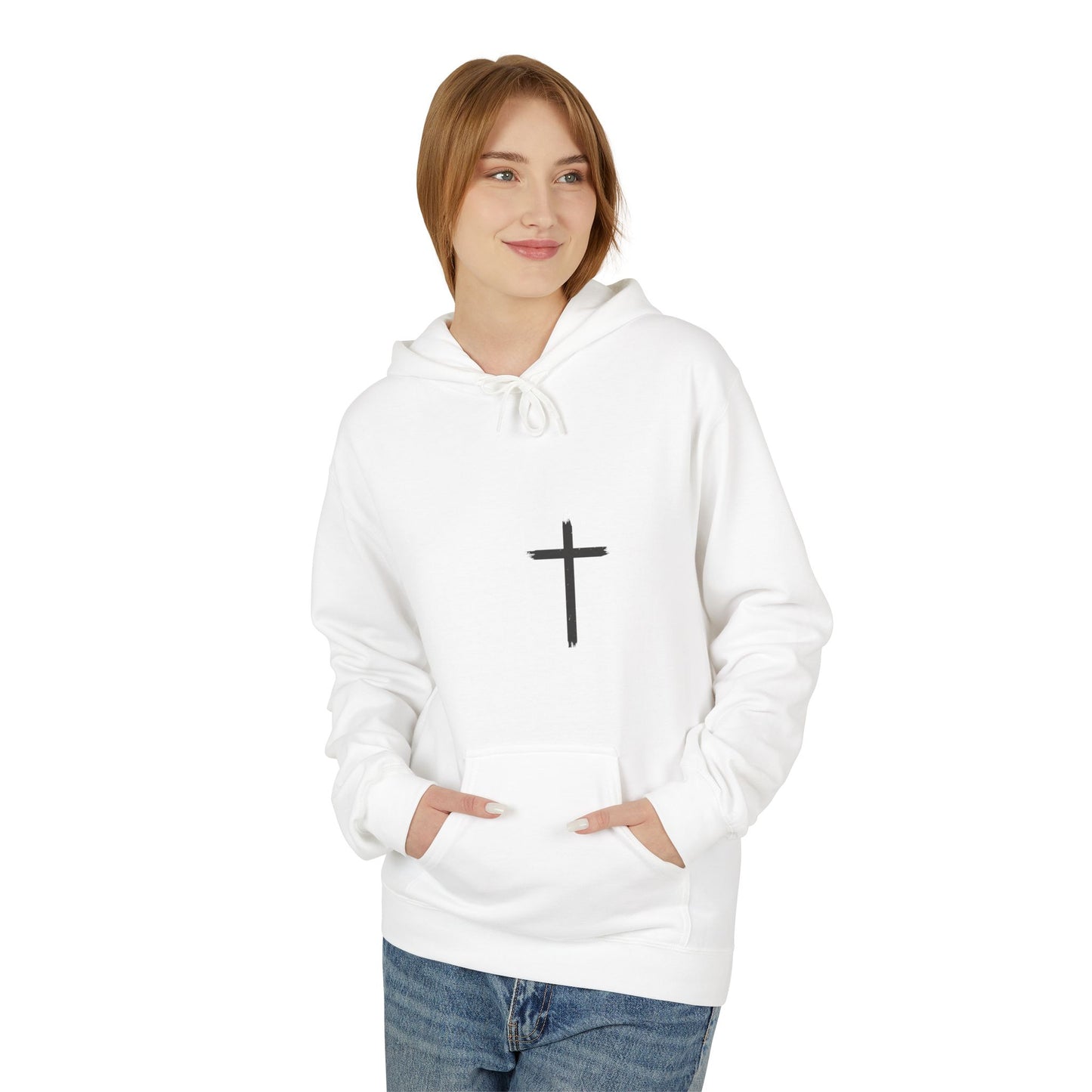 Walk by Faith Hoodie — Christian Cross Pullover with 'Walk by faith, not by sight' Back Design