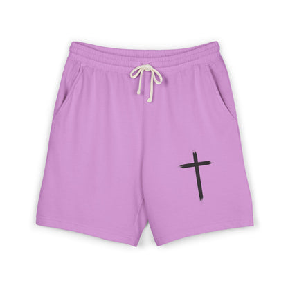 Cross Graphic Sweat Shorts — Lightweight Garment-Dyed Fleece