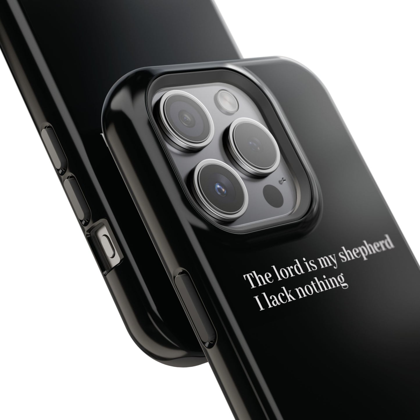Christian Phone Case — “The Lord Is My Shepherd I Lack Nothing” Neon Cross Magnetic Impact Case