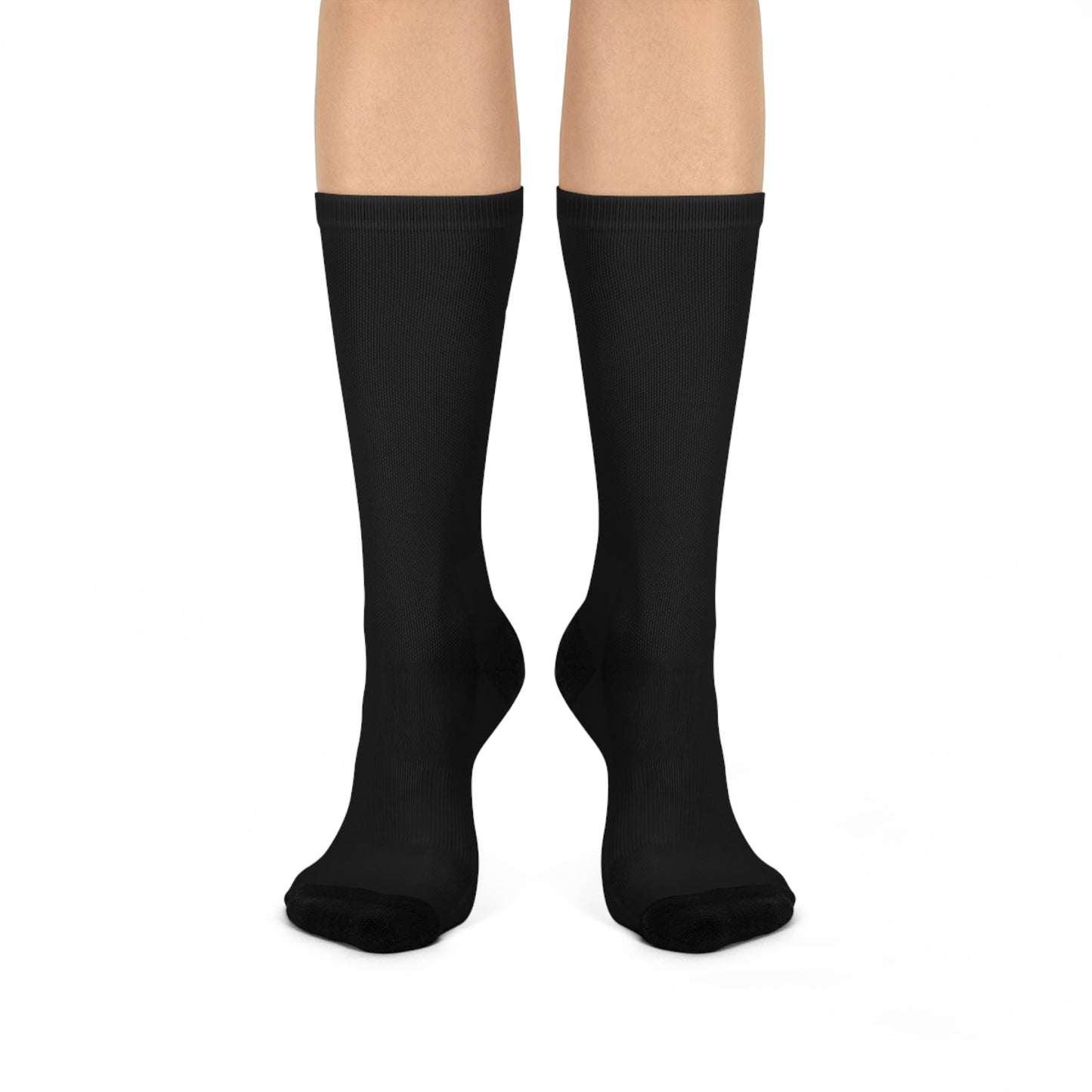 Black Crew Socks with White Cross — Cushioned Faith Socks