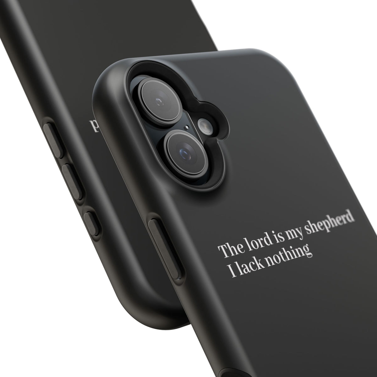 Christian Phone Case — “The Lord Is My Shepherd I Lack Nothing” Neon Cross Magnetic Impact Case