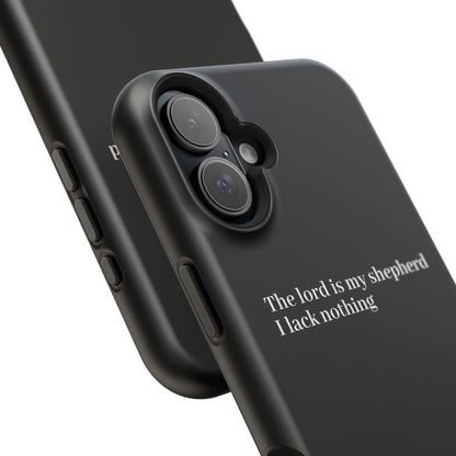 Christian Phone Case — “The Lord Is My Shepherd I Lack Nothing” Neon Cross Magnetic Impact Case