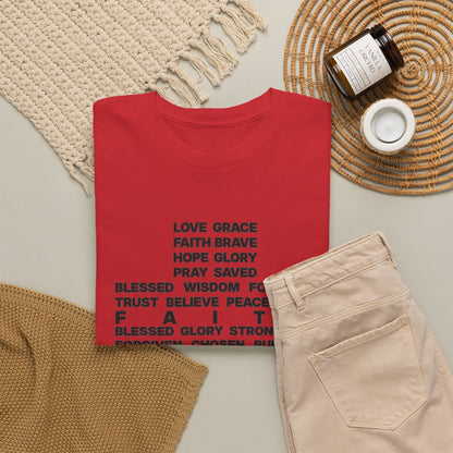 Faith & Hope Word Block T-Shirt — Minimal Christian Typography Tee