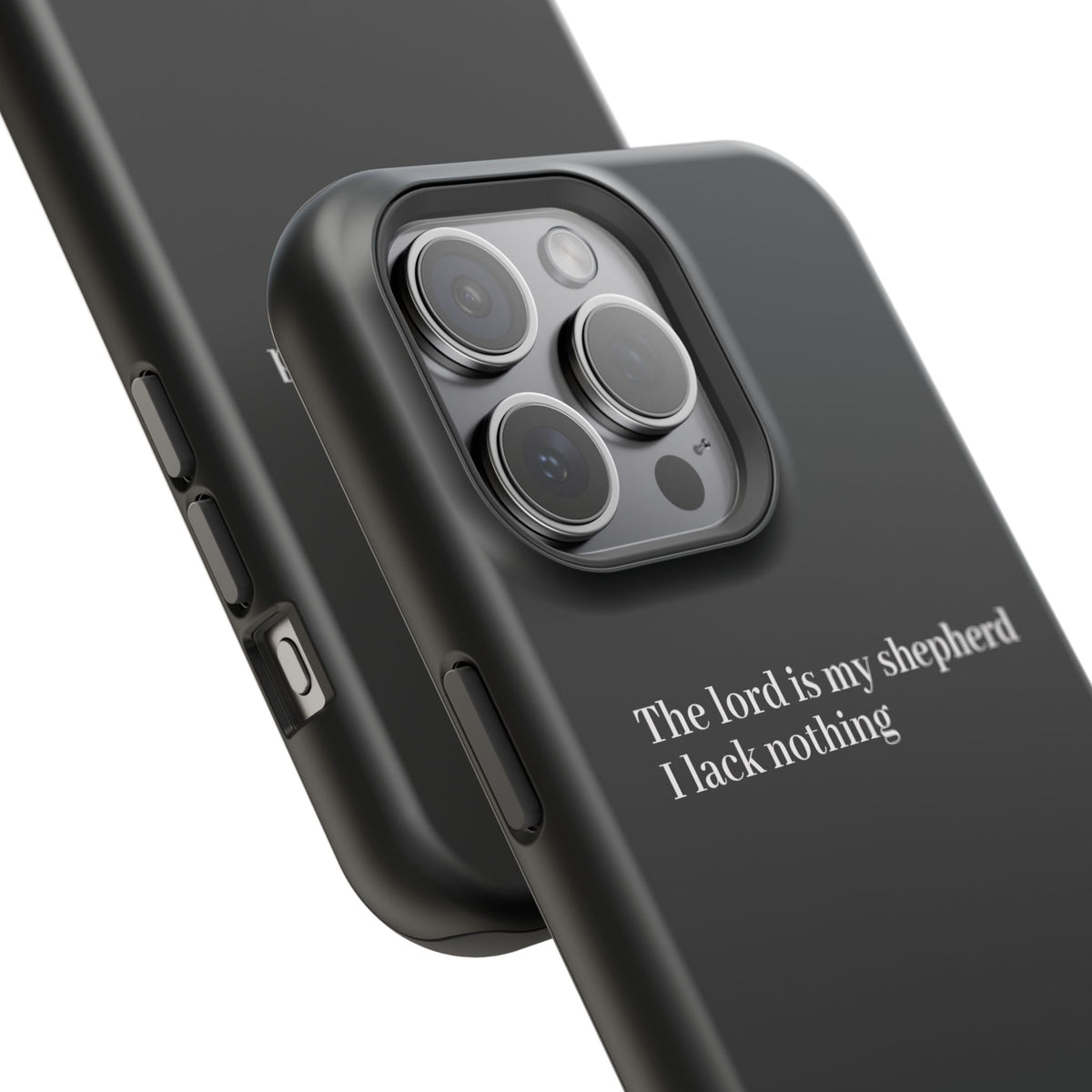 Christian Phone Case — “The Lord Is My Shepherd I Lack Nothing” Neon Cross Magnetic Impact Case