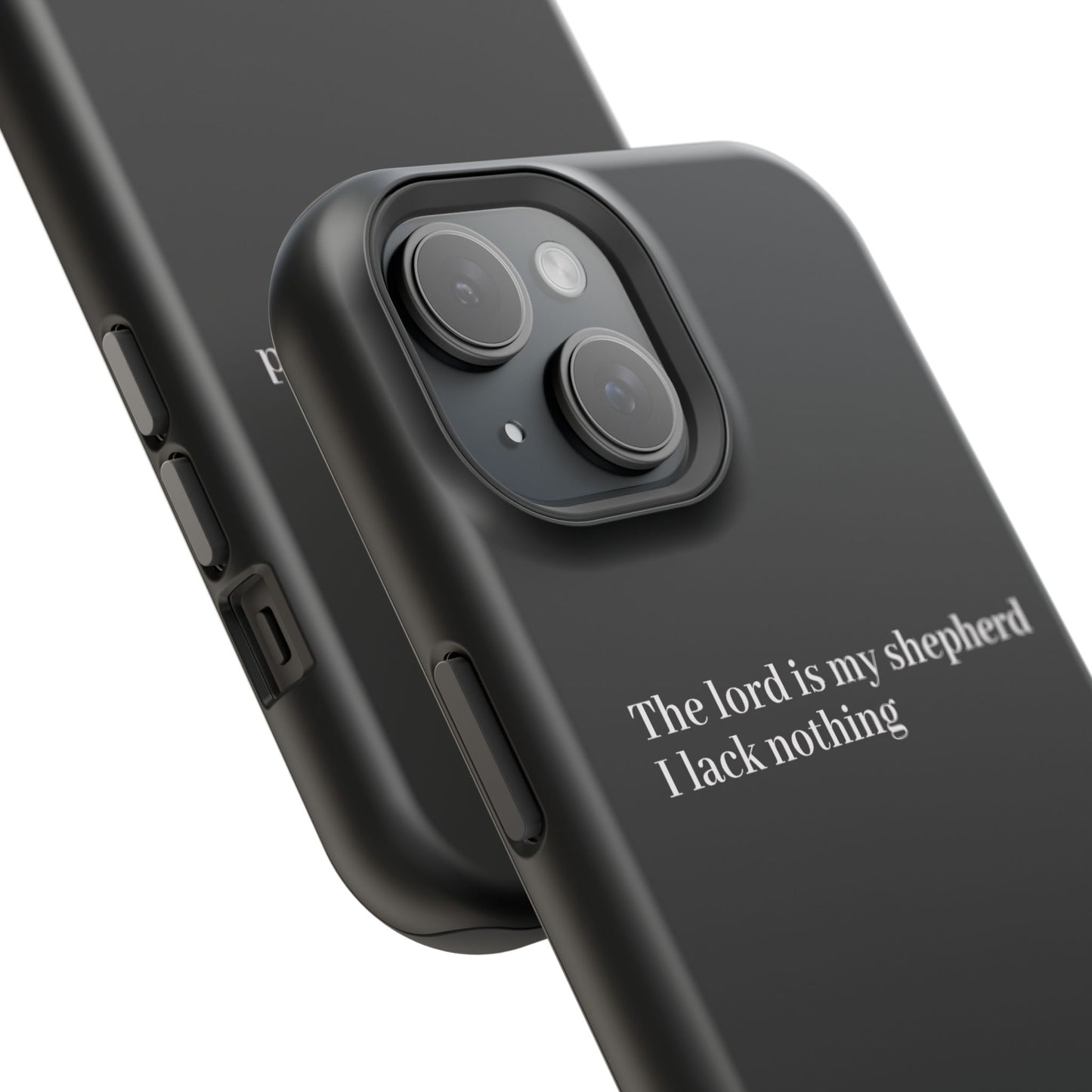Christian Phone Case — “The Lord Is My Shepherd I Lack Nothing” Neon Cross Magnetic Impact Case