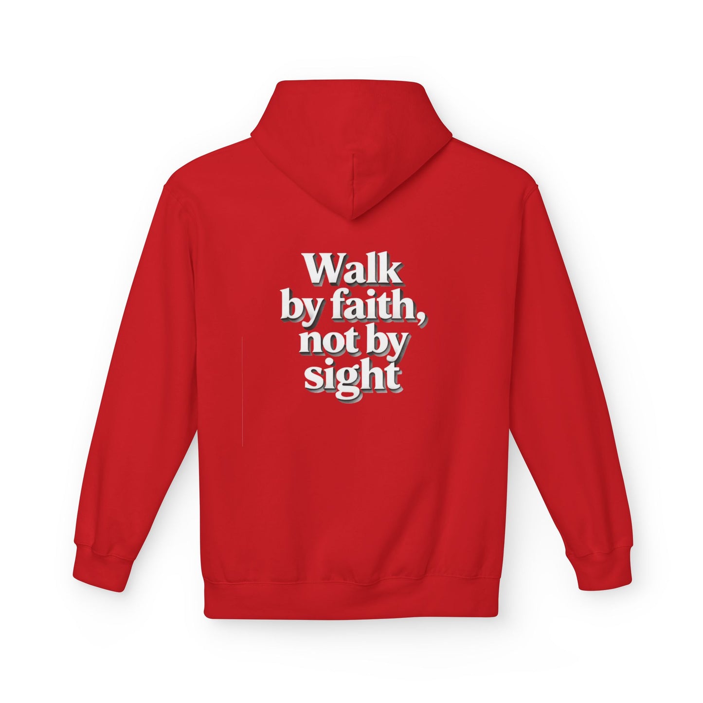 Walk by Faith Hoodie — Christian Cross Pullover with 'Walk by faith, not by sight' Back Design