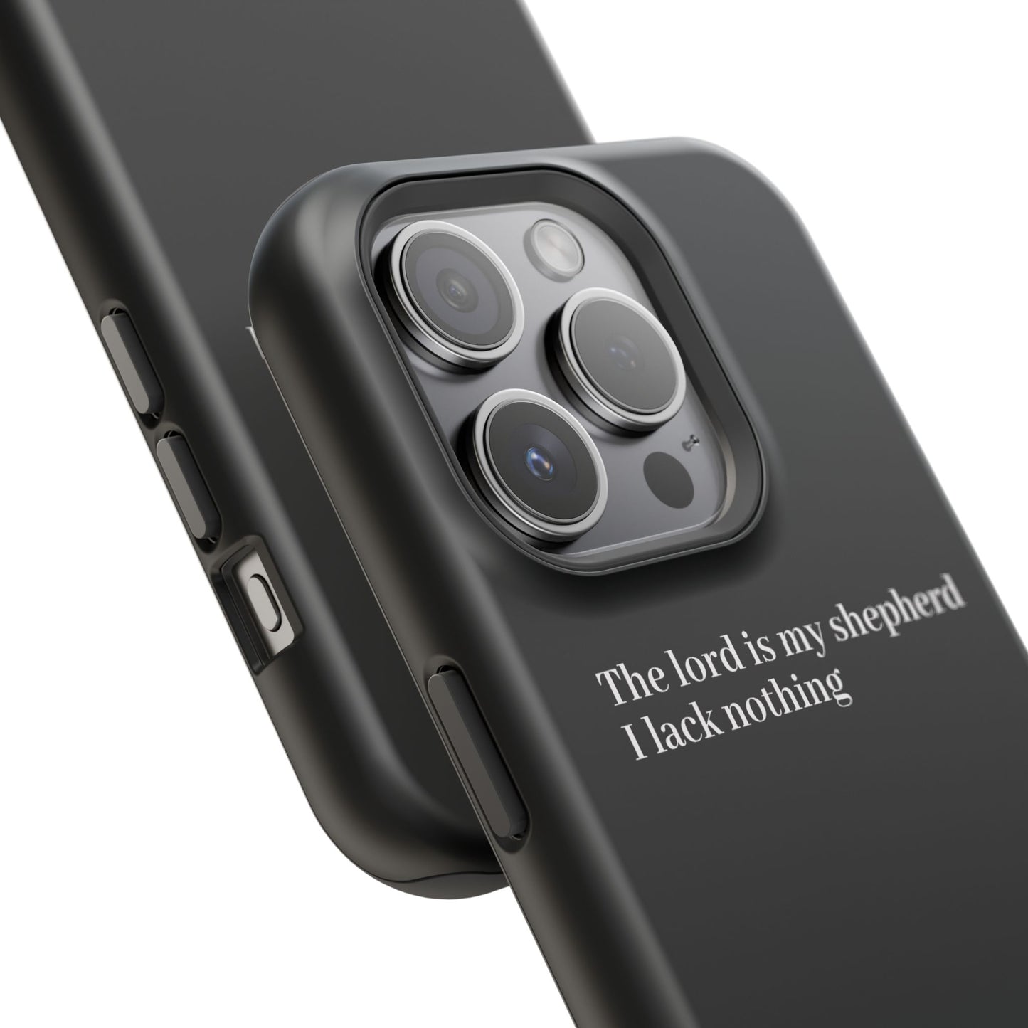 Christian Phone Case — “The Lord Is My Shepherd I Lack Nothing” Neon Cross Magnetic Impact Case
