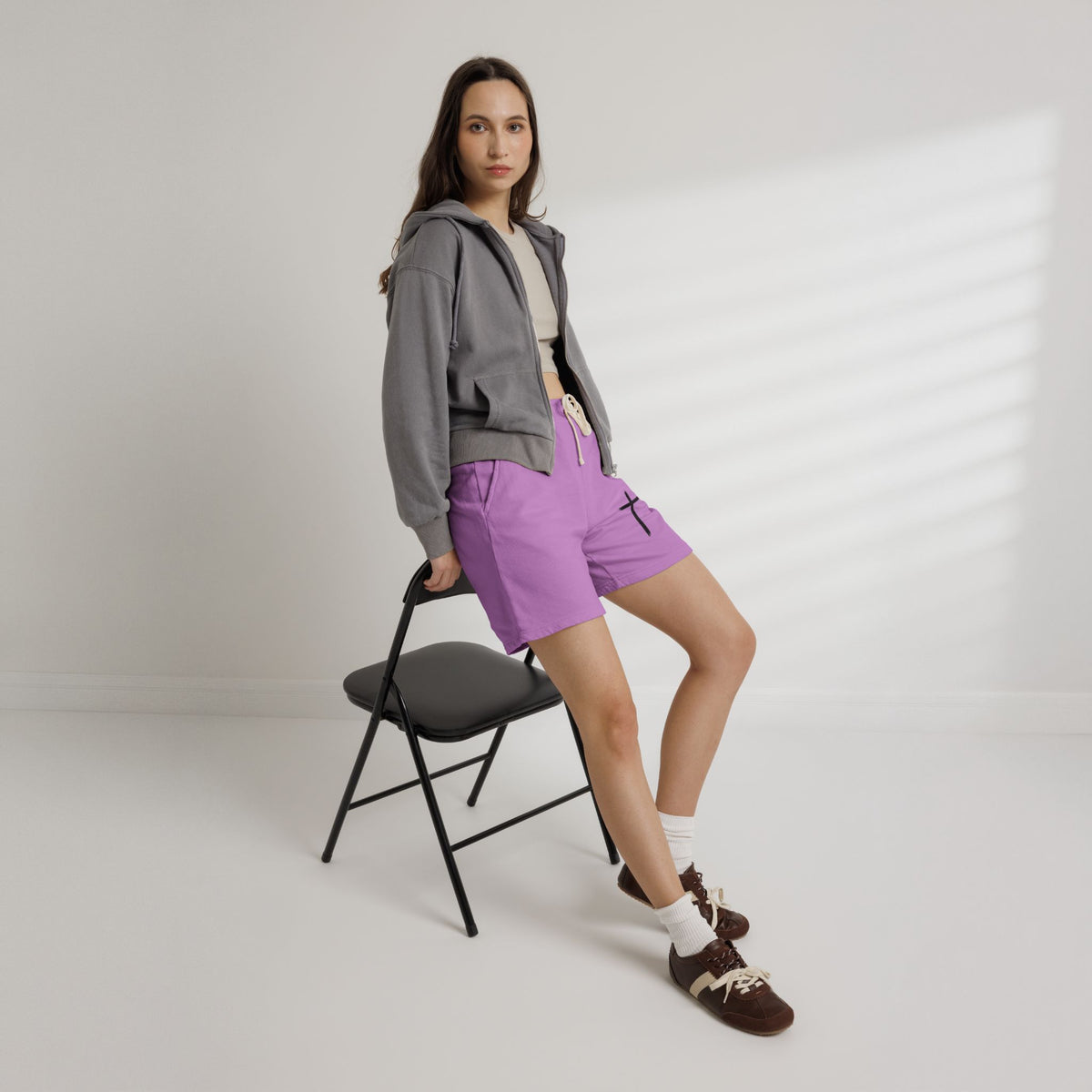 Cross Graphic Sweat Shorts — Lightweight Garment-Dyed Fleece