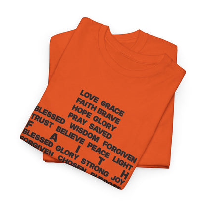 Faith & Hope Word Block T-Shirt — Minimal Christian Typography Tee