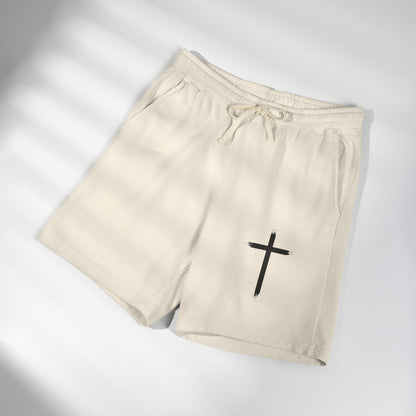 Cross Graphic Sweat Shorts — Lightweight Garment-Dyed Fleece