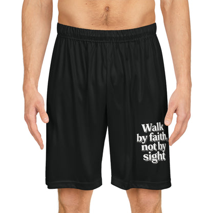 Faith Basketball Shorts — “Walk by faith, not by sight” Athletic AOP Shorts