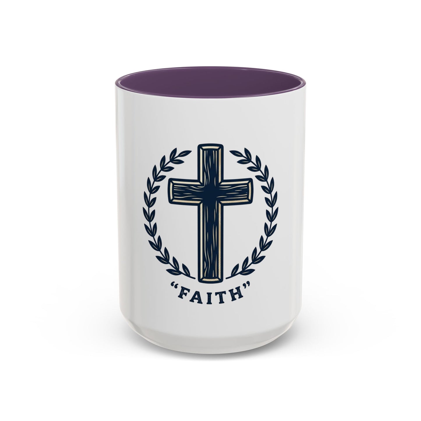 Faith Cross Coffee Mug — Christian Inspirational Ceramic Mug 15oz