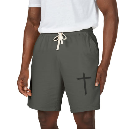 Cross Graphic Sweat Shorts — Lightweight Garment-Dyed Fleece