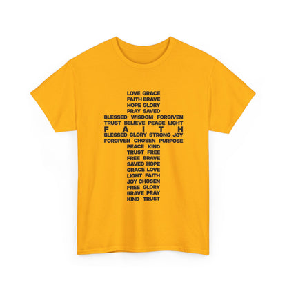 Faith & Hope Word Block T-Shirt — Minimal Christian Typography Tee