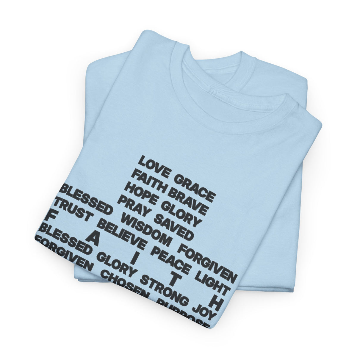 Faith & Hope Word Block T-Shirt — Minimal Christian Typography Tee