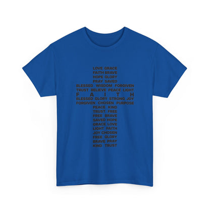 Faith & Hope Word Block T-Shirt — Minimal Christian Typography Tee
