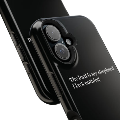 Christian Phone Case — “The Lord Is My Shepherd I Lack Nothing” Neon Cross Magnetic Impact Case