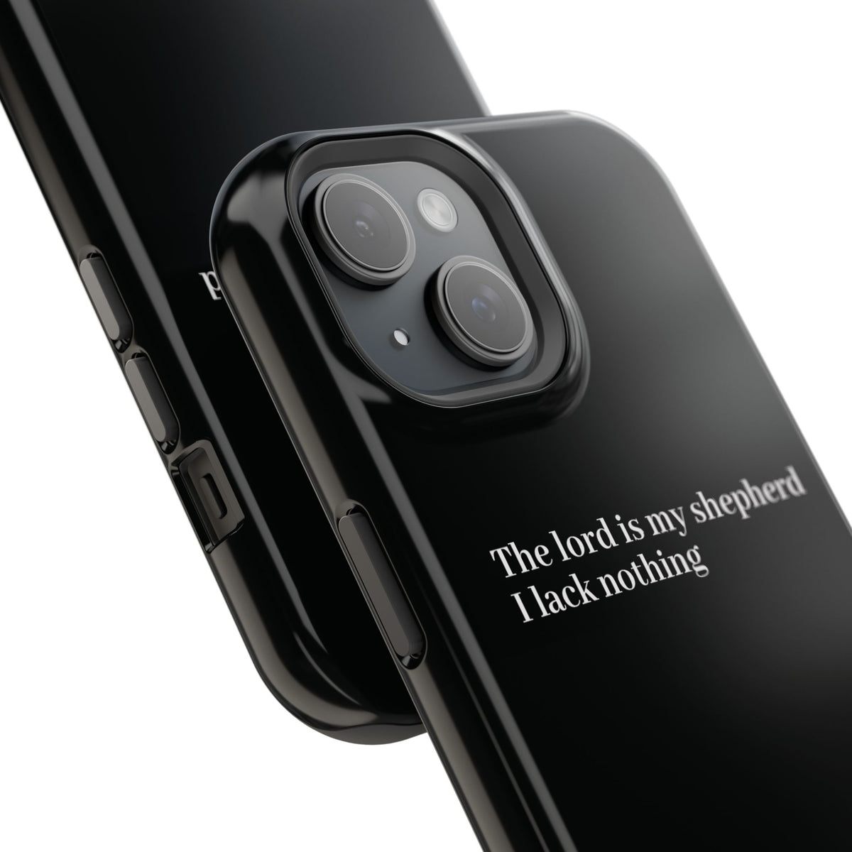 Christian Phone Case — “The Lord Is My Shepherd I Lack Nothing” Neon Cross Magnetic Impact Case