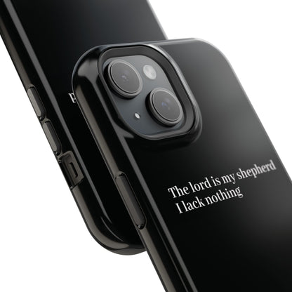Christian Phone Case — “The Lord Is My Shepherd I Lack Nothing” Neon Cross Magnetic Impact Case